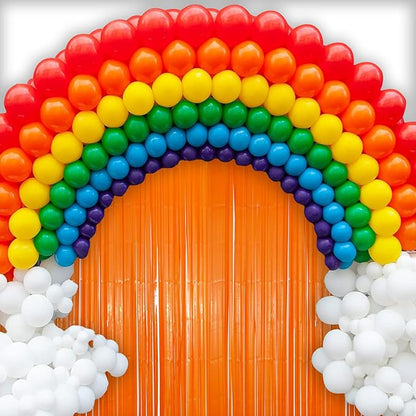 2 Pack Orange Fringe Backdrop Curtains, Orange Streamers Party Backdrop, Party Decorations for Birthday, Holidays, Parties & More