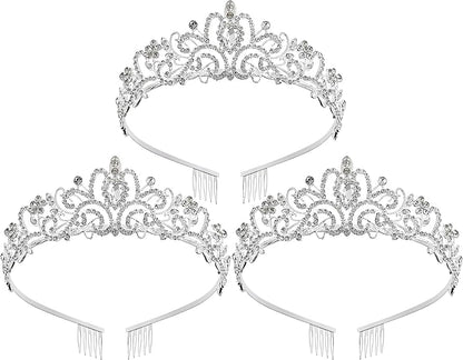 Princess Crown for Women, Crystal Queen Tiaras for Girls Bridal Hair Accessories Gifts for Birthday Wedding Prom, Bridal Party, Pageant, Halloween Christmas Costume