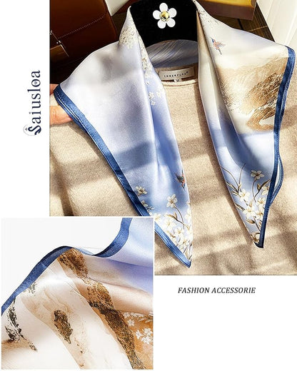 Neck Scarf For Womens Silky Head Scarves Hair Bandanas Square Scarf Fashion Accessories lightweight