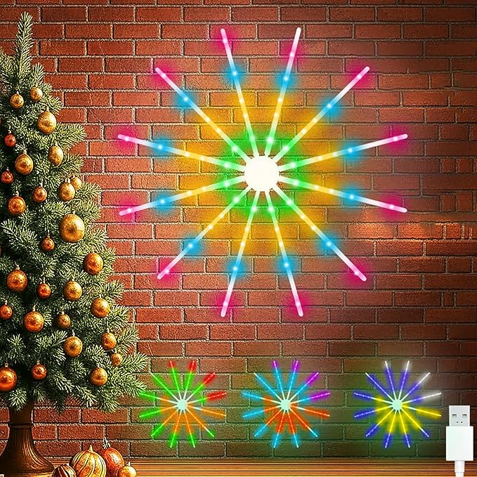 Lighted Christmas Wall Decor: RGB Color Changing Christmas Snowflake Window Lights - 24" Pre-Lit Xmas Decorations Indoor for Wall Door Window, USB Powered