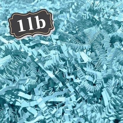 ZEBMOON 1 LB Sky Blue Crinkle Cut Paper Shred Filler Great for Gift Wrapping, Basket Filling, Birthday, Wedding, Halloween, Thanksgiving, Christmas Day, New Year Party Decorations Filling Supplies