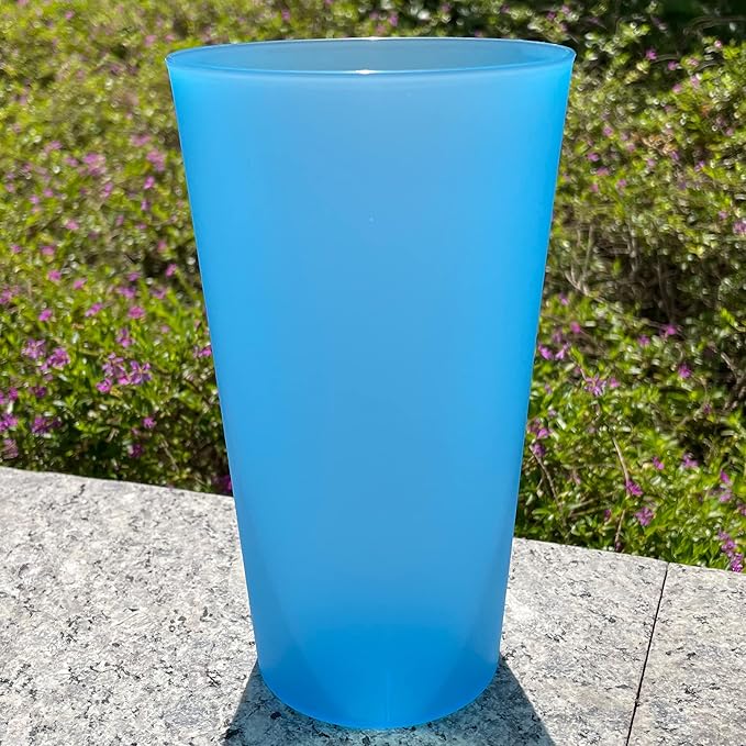 AOYITE Large Plastic Cups 32 oz - Reusable Big Drinking Cup set of 12 - BPA Free Dishwasher Safe Tall Drinking Glasses - Unbreakable Water Tumblers for Kids Kitchen Outdoor