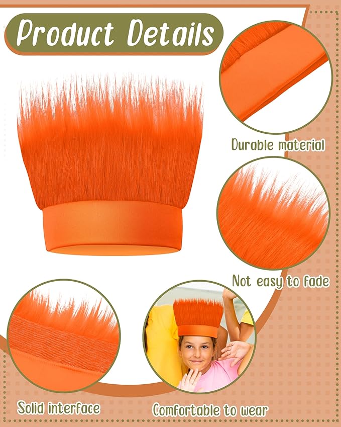 Taiyin 6 Pcs Hairy Headband Costume Headband Crazy Hair Wig Accessories Party Decoration Women Men