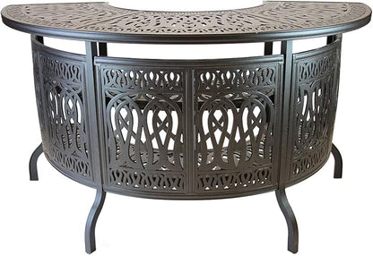 Elizabeth Cast Aluminum Powder Coated 5pc Party Bar Set with Party Bar Table - Antique Bronze