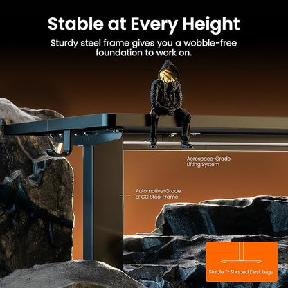 ErGear Height Adjustable Electric Standing Desk, 71 x 30 Inches Sit Stand up Desk, Memory Computer Home Office Desk, Black
