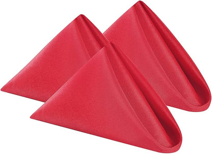 Cloth Napkins 17x17 inch Washable Polyester Dinner Napkins Soft Table Napkins for Wedding Party Dining Banquet(Red,50PCS)