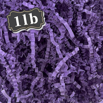 ZEBMOON 1 LB Purple Crinkle Cut Paper Shred Filler Great for Gift Wrapping, Basket Filling, Birthday, Wedding, Halloween, Thanksgiving, Christmas Day, New Year Party Decorations Filling Supplies