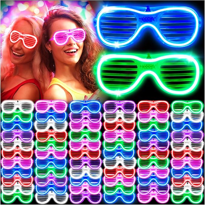 150 Pack Light up Glasses(6 Colors) with 3 Flashing Mode, LED Glasses Bulk For Halloween Neon Rave Party Supplies, Glow in the Dark Party Favor Glasses for Carnival Festival Birthday Wedding Adult Kid