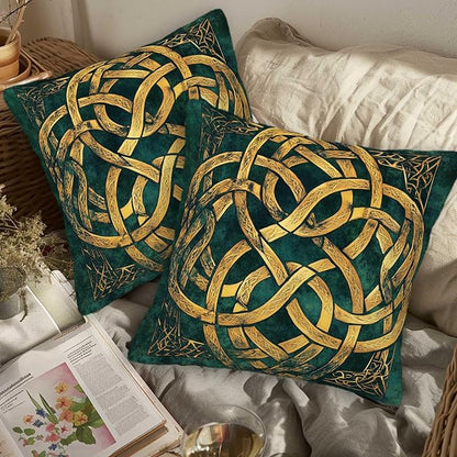 Celtic Knot Throw Pillow Cover 18x18 Set of 2, Cushion Case for Couch, Sofa, Bed Room and Living Room, Zipper Closure Pillow Cases, Abstract Decor for Home