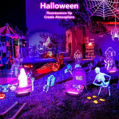 Upgraded 240W LED Black Light with 10ft Cable, IP66 Outdoor Blacklight Flood Light, Powerful Floodlight with Plug Switch for Christmas Halloween Neon Glow Dark Party Fluorescent Body Paint, 2 Pack
