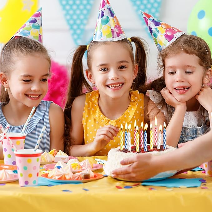 MTLEE Spiral Birthday Candles Colorful Cake Paraffin Candles for Celebrating Birthday Cake Decorations for Holiday Party(4 Color,288 Pcs)