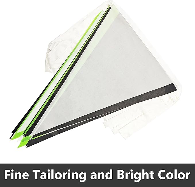 100 Ft White Black Green Pennant Banner Flag, 60 Pcs String Hanging DIY Bunting Flags for Party, School, Wedding, Carnival, Celebrations, Outdoor and Indoor Decorations (White Black Green)