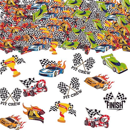 Race Car Confetti,100pcs Race Car Birthday Party Table Dscorations Racecar Birthday Party Decorations Transportation Light Finish Speed Baby Shower Birthday Suplies