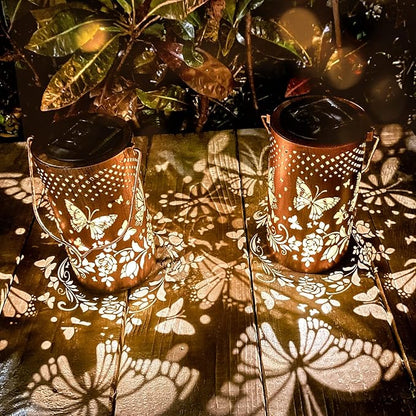 Christmas Gifts for Women, 2 Pack Butterfly Birthday Gifts for Women Mom Grandma Solar Lanterns Outdoor Waterproof Garden Decor Hanging LED Decorative Light for Patio Yard Lawn Gardening Gifts