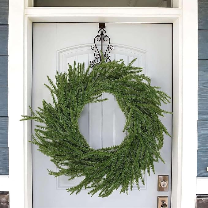 Christmas Garlands Artificial Norfolk Pine Garland Real Touch Faux Greenery Garland for Holiday, Fireplace, Mantle, Window, Stairs, Indoor, Outdoor Decor, 9FT