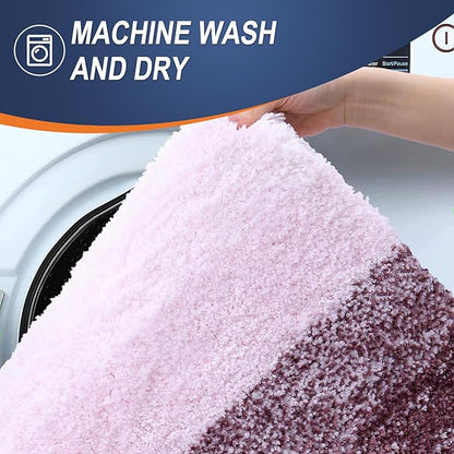 OLANLY Bathroom Runner Rugs 59x20, Extra Soft Absorbent Microfiber Bath Rugs, Rubber Backing, Quick Dry, Machine Washable Bath Mats for Bathroom Floor, Tub and Shower, Home Decor Accessories, Mauve