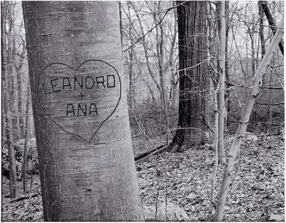 Let's Make Memories Personalized Canvas Wall Art For Couples - Engagement, Wedding, Newlyweds, Anniversary - Home Decor - Carved Heart B&W - Canvas - 16x20