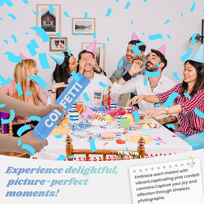 Confetti Cannon Blue Biodegradable Confetti Poppers 12Pack Party Poppers Confetti Shooters Blue Sticks for Wedding Graduation Engagement Anniversary Bridal Shower Valentines Day Birthday