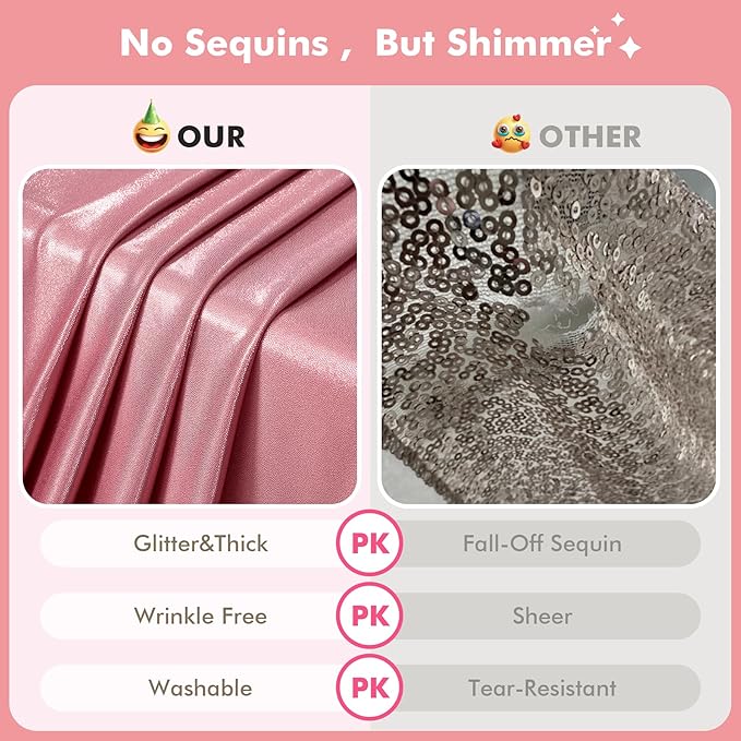 10x10ft Rose Gold Sequin Backdrop Curtain for Wedding Parties,2 Panels 5x10ft Thick Wrinkle Free Shimmer Glitter Rose Gold Photo Backdrop Drapes Curtains for Birthday Photography Background Cloth