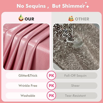 10x10ft Rose Gold Sequin Backdrop Curtain for Wedding Parties,2 Panels 5x10ft Thick Wrinkle Free Shimmer Glitter Rose Gold Photo Backdrop Drapes Curtains for Birthday Photography Background Cloth
