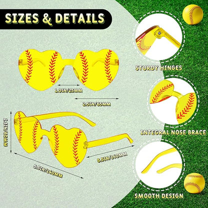 Pibupibu 12/24 Pack Volleyball Softball Football Soccer Gifts for Team Coach Heart Sunglasses Bulk Sports Party Favor Glasses