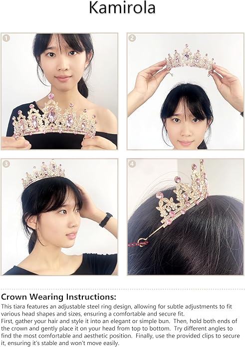 Kamirola - Queen Crown and Tiaras Princess Crown for Women and Girls Crystal Headbands for Bridal, Princess for Wedding and Party（01）