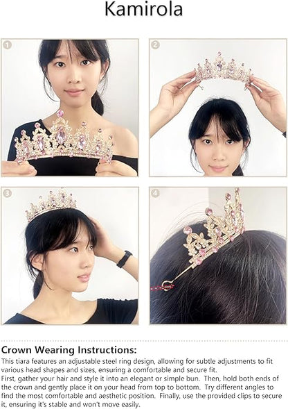 Kamirola - Queen Crown and Tiaras Princess Crown for Women and Girls Crystal Headbands for Bridal, Princess for Wedding and Party（01）