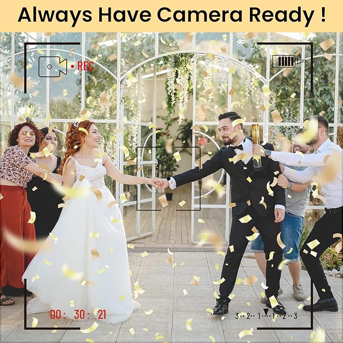 12 Inch Confetti Cannons (6 Pack) – Gold Mylar Confetti Poppers - Air Powered Party Poppers Confetti Shooters for Birthday, Wedding, Graduation, Christmas, New Year Celebrations