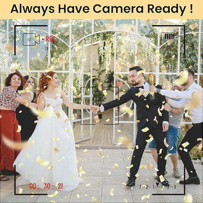 12 Inch Confetti Cannons (6 Pack) – Gold Mylar Confetti Poppers - Air Powered Party Poppers Confetti Shooters for Birthday, Wedding, Graduation, Christmas, New Year Celebrations