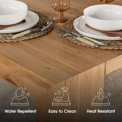 Transformer Table - Solid Wood Extendable Dining Table with 2 Benches, Seats 2-12, Expandable Table, Space-Saving Furniture, Expandable Furniture, Scandinavian Oak, Natural Finish (Table + 2 Benches)