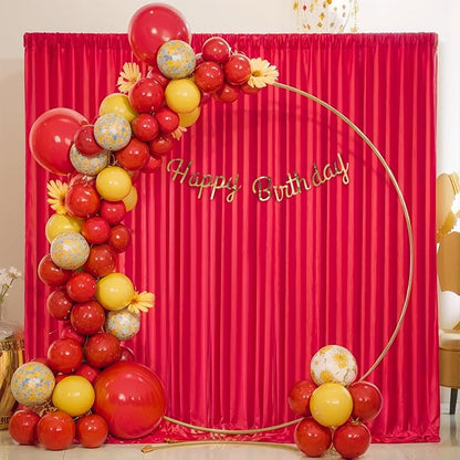 10 x 10 Red Backdrop Curtains for Parties, 10ft Long Curtains for Photo Background Red Wedding Drapes for Backdrop Birthday Baby Shower Bridal Shower Anniversaries Ceremony Prom Events Decorations