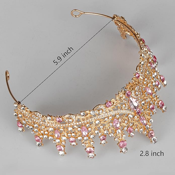 Tiaras and Crowns for Women Crystal Princess Tiaras Rhinestone Queen Crowns For Wedding Bridal Birthday Prom Pageant Party (Tiara 100)
