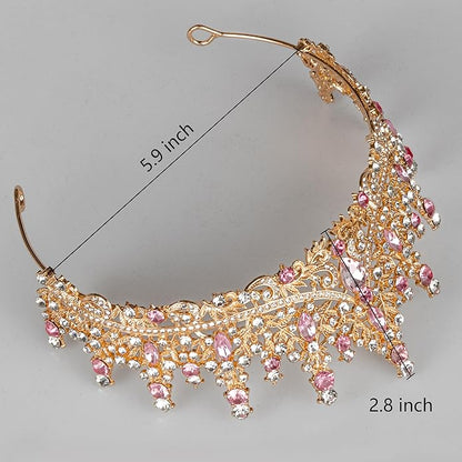 Tiaras and Crowns for Women Crystal Princess Tiaras Rhinestone Queen Crowns For Wedding Bridal Birthday Prom Pageant Party (Tiara 100)