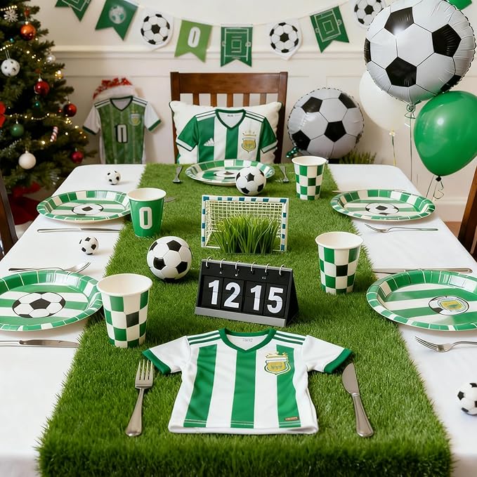 XLX TURF Christmas Artificial Grass Table Runner 72 Inches - Green Fake Grass for Mantel Football Table Centerpiece Golf Birthday Party Decorations Safari Theme Baby Shower