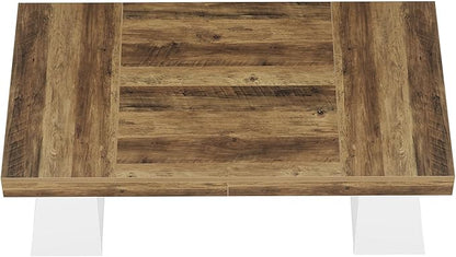 Tribesigns 55" Executive Desk, Wooden Office Desk with Double Pedestal, Modern Simple Computer Writing Table for Home Office, Brown & White