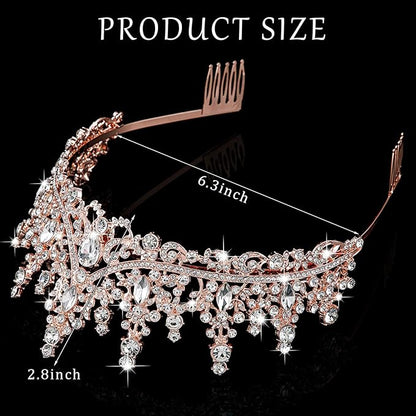 Tiaras and Crowns for Women Princess Crystal Tiara Crown with Comb Rhinestone Hair Accessories