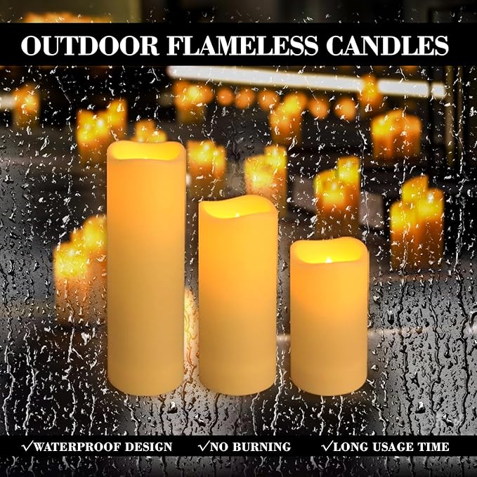 96 Packs Flameless Led Candles, Battery Candles,Simulate Flame,Waterproof Outdoor Indoor Candles -Key Remotes and Cycling 24 Hours Timer for Wedding,Halloween,