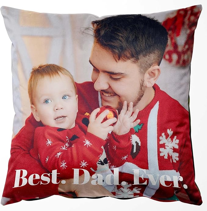 Easycosy Custom Pillow with Picture & Text, Two-Sides Velvet Customized Photo Pillowcase, 26"x26" Personalized Pillow Cover with Photo, Custom Love Keepsake Gifts (No Pillow Insert)
