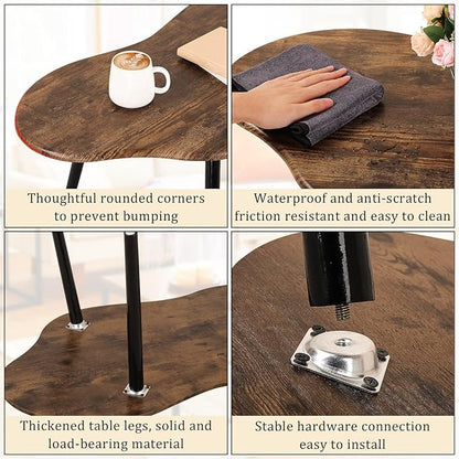 Small Coffee Table Cloud Shape Coffee Table Industrial Coffee Tables Wood Irregular Center Floor Tables Mid Century Style Decorative Furniture for Living Room Small Spaces Office