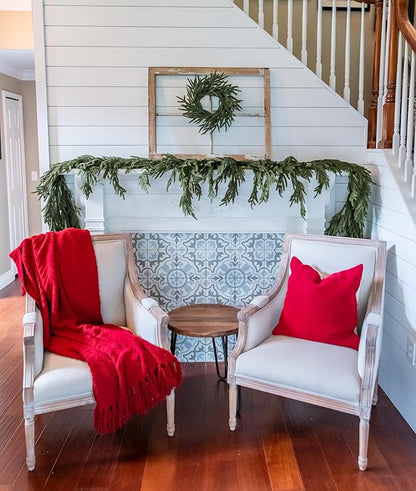 Hanging 6 ft Real Touch Norfolk Pine Garland Realistic 6ft, Christmas Garland for Mantle, Soft and Bendable Real Touch Garland Christmas Greenery, Evergreen Christmas Garlands for Fireplace, Stairs