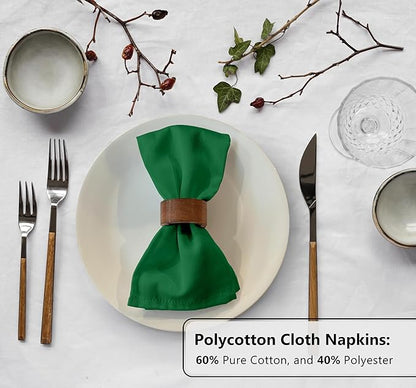 Zoyer Cloth Napkins Set of 12, 18x18 Inches Cotton Enrich Napkins Cloth ‎Washable, Soft & Durable Dinner Napkins for Parties, Wedding, Christmas, ‎Thanksgiving & Everyday Use - Dark Green