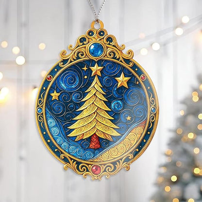 Christmas ornament 2025 - Vintage Christmas ornament - Acrylic xmas ornament - Art ornament - Christmas ornament 2025 - Suncatcher Effect window hanging - car hanging accessories