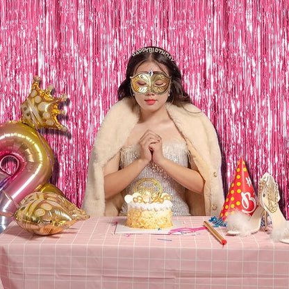 10 Pack Pink Backdrop Party Decorations Tinsel Curtain Party Backdrop Foil Fringe Birthday Decorations Photo Booth Streamer Backdrop Pink Theme Bachelorette Graduation Party Decorations