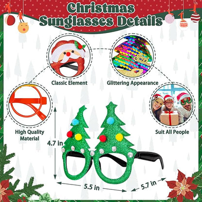 Christmas Party Favors, Cute Christmas Glasses Headbands Set, Christmas Headwear, Christmas Glasses Frame