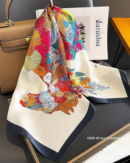 Neck Scarf For Womens Silky Head Scarves Hair Bandanas Square Scarf Fashion Accessories lightweight