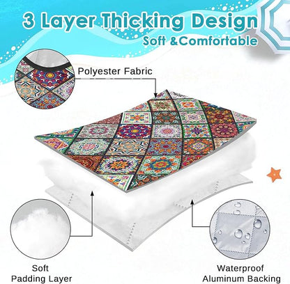 Waterproof Picnic Outdoor Blanket, 79" x 59" Sandproof Foldable Large Picnic Blanket for Beach, Camping, Park, Travel, Concert, Great Gift for Families and Couples (Bohemian Color)