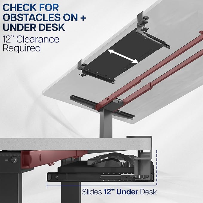 VIVO Small Keyboard Tray, Under Desk Pull Out with Extra Sturdy C Clamp Mount System, 20 (26 Including Clamps) x 11 inch Slide-Out Computer Platform Drawer, White, MOUNT-KB05ES-W
