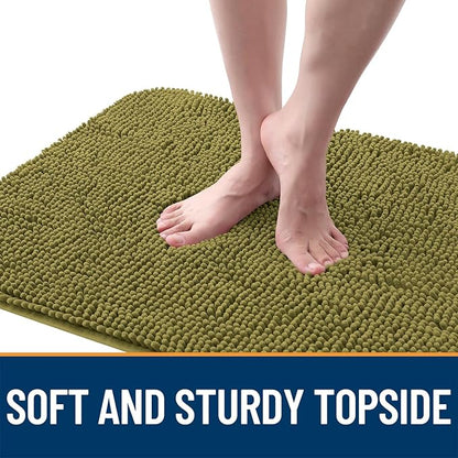 OLANLY Dog Door Mat for Muddy Paws 47x32, Absorbs Moisture and Dirt, Absorbent Non-Slip Washable Doormat, Quick Dry Chenille Mud Mat, Entry Indoor Entryway Carpet for Inside Floor, Willow Green
