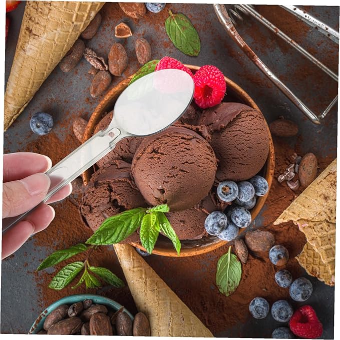 100pcs Disposable Party Spoons Individually Wrapped Plastic Dessert Ice Cream Cake Spoons for Home Restaurant Events Portable Lightweight and Safe