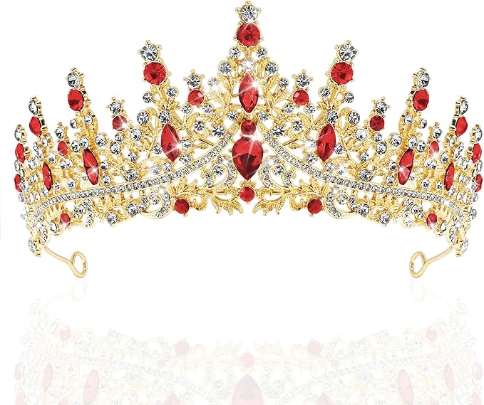TAROSE Silver Tiaras for Women and Girls, Crystal Gold Crowns for Women, Hair Accessories for Bride/Halloween/Prom/Birthday